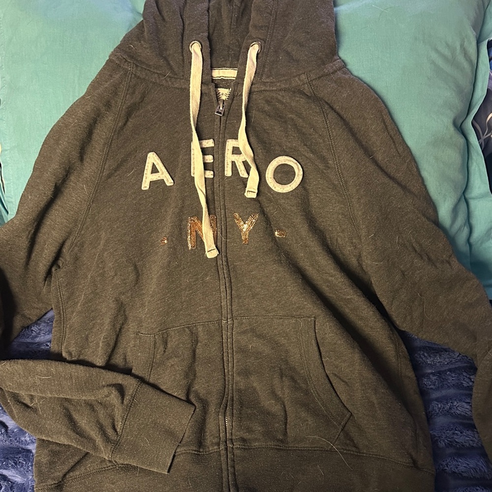 Aeropostale Women's Grey Zip Up Jacket